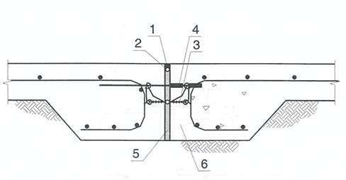 Устройство деформационного шва в полу сооружения при нанесение обмазочной гидроизоляции 